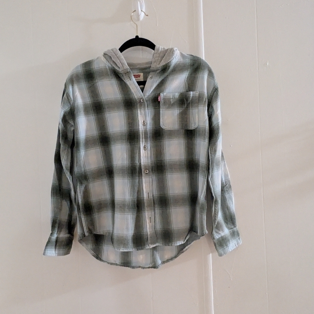 Plaid Button-Up Shirt - Green